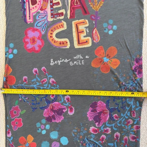NATURAL LIFE | Life is a Canvas Maxi T-shirt Dress, Medium, Cotton, Peace - Picture 8 of 16